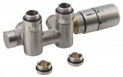 SAPHO - TWIN COMBI připojovací sada ventilů termostatická pro středové připojení, pravá, nerez mat (CP5510S)