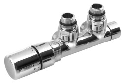 SAPHO - TWIN připojovací sada ventilů termostatická pro středové připojení, levá, chrom (CP3012S)
