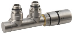 SAPHO - TWIN připojovací sada ventilů termostatická pro středové připojení, nerez mat (CP3520S)