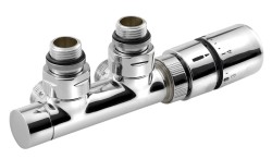 SAPHO - TWIN připojovací sada ventilů termostatická pro středové připojení, pravá, chrom (CP3010S)