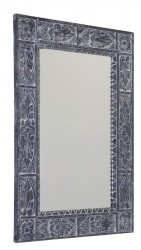 SAPHO - UBUD zrcadlo ve vyřezávaném rámu, 70x100cm, šedá (IN231)
