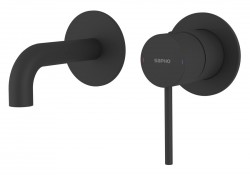 SAPHO - ULTRAMIX podomítková dvouprvková umyvadlová baterie, hubice 10cm, černá mat (UT110B)