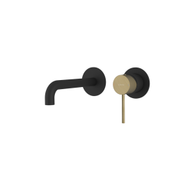 SAPHO - ULTRAMIX podomítková dvouprvková umyvadlová baterie, hubice 20cm, černá mat/zlato mat (UT018BG)