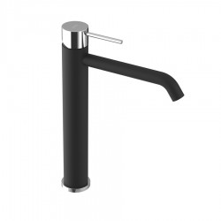 SAPHO - ULTRAMIX stojánková umyvadlová baterie vysoká, prodloužená hubice, černá mat/chrom (UT007BC)