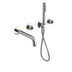 SAPHO - ULTRAMIX tělo podomítkové vanové baterie s hubicí a ruční sprchou, 2 výstupy, chrom (UT093-1)