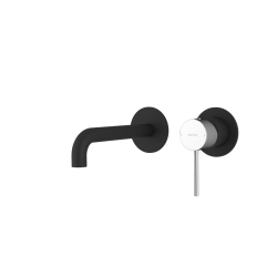 SAPHO - ULTRASAN podomítková dvouprvková umyvadlová baterie, hubice 20cm, černá mat/chrom (UT018VBC)