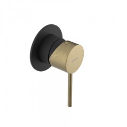 SAPHO - ULTRASAN podomítková sprchová baterie, 1 výstup, černá mat/zlato mat (UT041VBG)