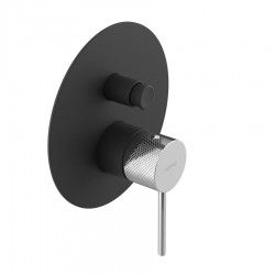 SAPHO - ULTRASAN podomítková sprchová baterie, 2 výstupy, černá mat/chrom (UT042VBC)