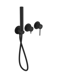 SAPHO - ULTRASAN podomítková sprchová/vanová baterie s ruční sprchou, 2 výstupy, černá mat (UT045VB)