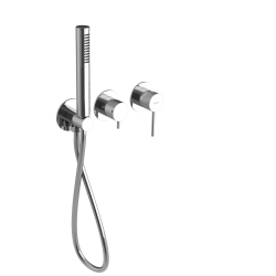 SAPHO - ULTRASAN podomítková sprchová/vanová baterie s ruční sprchou, 2 výstupy, chrom (UT045V)