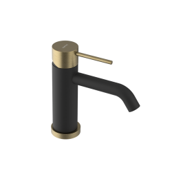 SAPHO - ULTRASAN stojánková umyvadlová baterie, černá mat/zlato mat (UT002VBG)