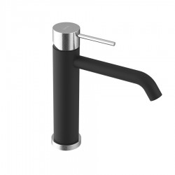SAPHO - ULTRASAN stojánková umyvadlová baterie střední, černá mat/chrom (UT004VBC)