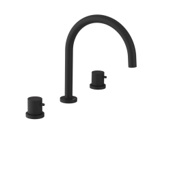 SAPHO - ULTRASAN tříprvková stojánková umyvadlová baterie, černá mat (UT017VB)