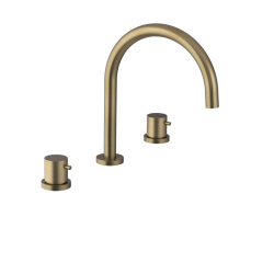 SAPHO - ULTRASAN tříprvková stojánková umyvadlová baterie, zlato mat (UT017VG)