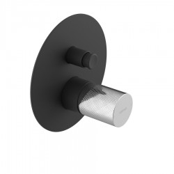 SAPHO - ULTRATAP podomítková sprchová baterie, 2 výstupy, černá mat/chrom (UT042TBC)