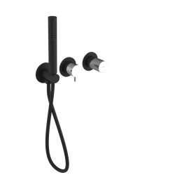 SAPHO - ULTRATAP podomítková sprchová/vanová baterie s ruční sprchou, 2 výstupy, černá mat/chrom (UT045TBC)