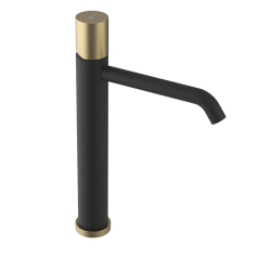 SAPHO - ULTRATAP stojánková umyvadlová baterie vysoká, prodloužená hubice, černá mat/zlato mat (UT007TBG)