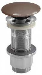 SAPHO - Umyvadlová výpust 5/4“, click-clack, betonová zátka, 10-80, tmavě hnědá pololesk (AS915)