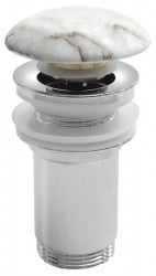 SAPHO - Umyvadlová výpust 5/4“, click-clack, keramická zátka, 10-50, bianco carrara (AR900BC)