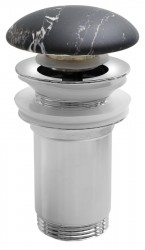 SAPHO - Umyvadlová výpust 5/4“, click-clack, keramická zátka, 10-50, carnico mramor (AR900CM)