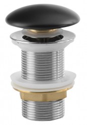 SAPHO - Umyvadlová výpust 5/4“, click-clack, keramická zátka, 10-50, černá mat (AR901)