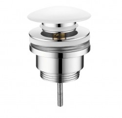 SAPHO - Umyvadlová výpust 5/4“, click-clack, keramická zátka, 10-55, keramika bílá (CV1002C)