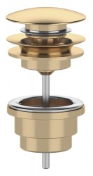 SAPHO - Umyvadlová výpust 5/4“, click-clack, velká zátka, 10-65, zlato mat (CV100219)