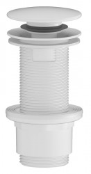 SAPHO - Umyvadlová výpust 5/4“, click-clack, velká zátka, 10-80, ABS/bílá mat (CV1132WM)