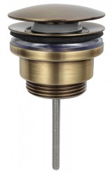 SAPHO - Umyvadlová výpust 5/4“, click-clack, velká zátka, 5-65, bronz (CV1110BR)