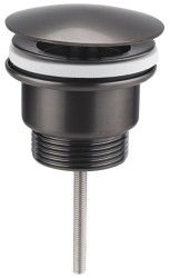 SAPHO - Umyvadlová výpust 5/4“, neuzavíratelná, velká zátka, 10-55, gun metal (542.742.5GM)