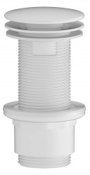 SAPHO - Umyvadlová výpust 5/4“, neuzavíratelná, velká zátka, 10-80, ABS/bílá (CV1232W)