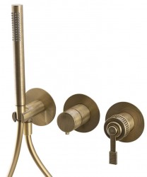 SAPHO - VERSI podomítková sprchová/vanová baterie s ruční sprchou, 2 výstupy, bronz (RV052/18)