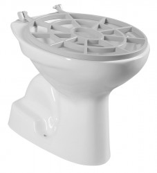 SAPHO - Výlevka stojící keramická s roštem 36x54cm, spodní odpad, bílá (VKS01)