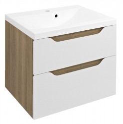 SAPHO - WAVE umyvadlová skříňka 60x65x47,8cm, bílá/dub cuneo (WA060-3025)