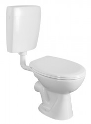 SAPHO - WC kombi, dvojtlačítko 4,5/6l, zadní odpad, bílá (TP3306)