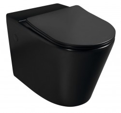 SAPHO - WC kombi mísa, Rimless, 61x38cm, spodní/zadní odpad, černá mat (NDPC1012WRB-3)