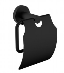 SAPHO - X-ROUND BLACK držák toaletního papíru, s krytem, černá mat (XR732B)