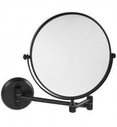 SAPHO - X-ROUND BLACK E kosmetické zrcátko závěsné, Ø 200, oboustranné, černá mat (XR010B)