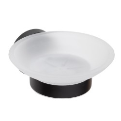 SAPHO - X-ROUND BLACK mýdlenka, mléčné sklo, černá mat (XR803B)