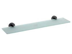 SAPHO - X-ROUND BLACK skleněná polička, 600, černá mat (XR609B)