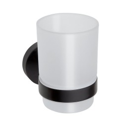 SAPHO - X-ROUND BLACK sklenka, mléčné sklo, černá mat (XR903B)
