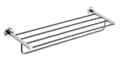 SAPHO - X-ROUND E polička na ručníky s hrazdou 600, chrom (XR415)