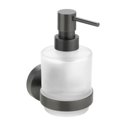 SAPHO - X-ROUND GUN METAL dávkovač mýdla 200ml, mléčné sklo, gun metal (XR103GM)