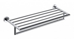 SAPHO - X-ROUND polička na ručníky s hrazdou 600, chrom (XR419)