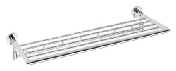 SAPHO - X-ROUND polička na ručníky výklopná s háčky 600, chrom (XR422)