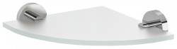 SAPHO - X-ROUND skleněná police rohová, čtvrtkruhová 200x200, chrom/mléčné sklo (XR009-01)
