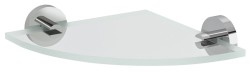 SAPHO - X-ROUND skleněná polička rohová, čtvrtkruhová 200x200, chrom/čiré sklo (XR009-11)