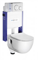 SAPHO - Závěsné WC Brilla s podomítkovou nádržkou a tlačítkem Geberit, bílá (WC-SADA-14)
