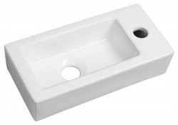 SAPHO - ZOE keramické umývátko 37x18cm, otvor pro baterii vpravo, bílá (AR495)