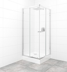 SAT - Set sprchového koutu a vaničky, čtverec 80x80 cm Multi Basic SIKOBKMUQ80CRT (SIKOBKMUQ80CRT)